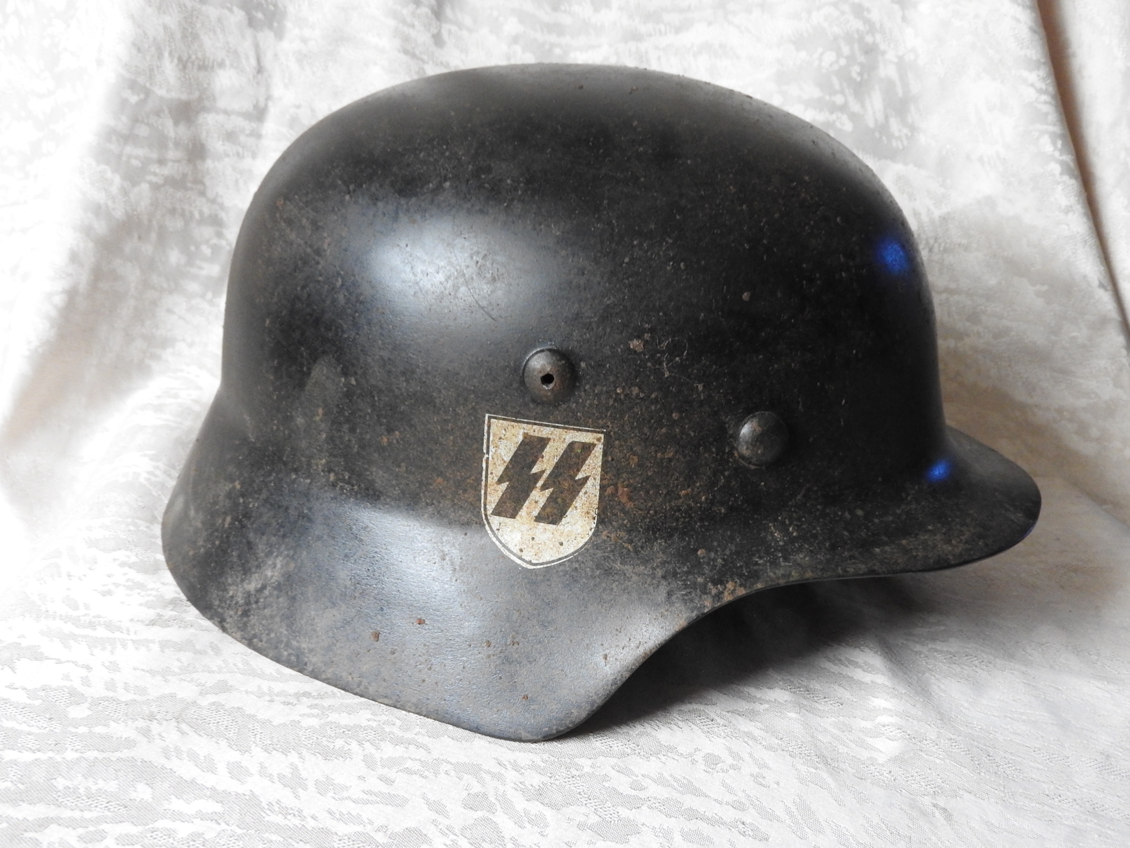 Niemiecki helm SS m35 czarny III Rzesza BCM - 7058605578 - oficjalne  archiwum Allegro