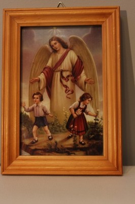 Obrazek święty anioł aniołek dzieci ramka