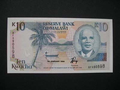 Malawi - 10 kwacha - 1994 - stan bankowy UNC