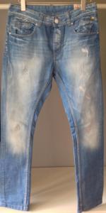 BERSHKA washed men demin jeansy przetarcia 40
