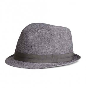 H&amp;M_melanżowy kapelusz z domieszką lnu M 58cm