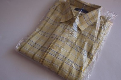 FRED PERRY koszula polo w kratkę żółta NOWA  r. L