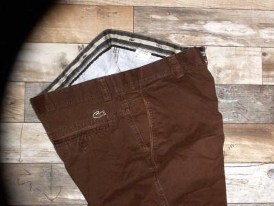 LACOSTE brązowe spodnie CHINO Zadbane XL 36/30