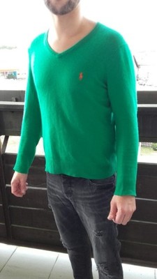 Kaszmirowy sweterek zielony Polo Ralp Lauren M