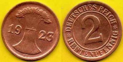 NIEMCY  2 Rentenpfennig  1923 r  G
