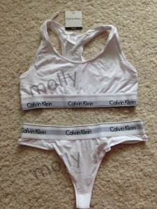 Top + stringi Calvin Klein zestaw Rozmiar L Biały