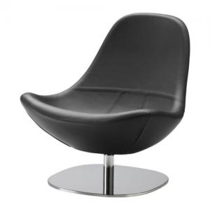 IKEA TIRUP - czarny fotel skórzany NOWY okazja - 3935546525 - oficjalne  archiwum Allegro