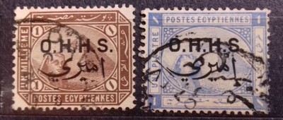 Egipt - znaczki pocztowe - O.H.H.S. - 2szt.