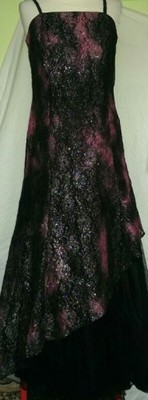 czarna różowa suknia brokat balowa studniówka 38 M