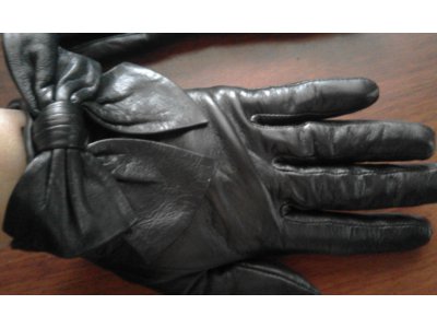 Rękawiczki skórzane MANGO kokarda czarne - 6668446101 - oficjalne archiwum  Allegro