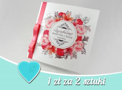 Zaproszenia Ślubne PREMIUM FLOWERS 1 zł za 2 szt