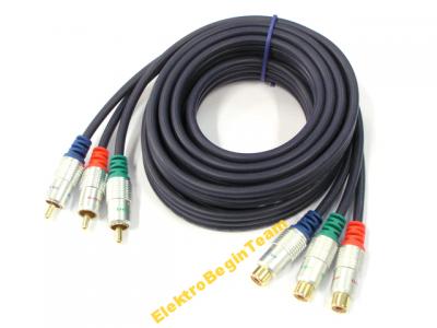 Przedłużacz kabel CHINCH 3x RCA COMPONENT 2,5m FV