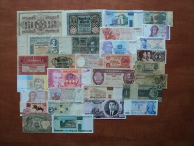 30 sztuk  banknotów - zestaw