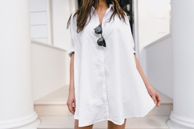 Sukienka koszulowa Zara 38 biała blog hit - 6647152868 - oficjalne archiwum  Allegro