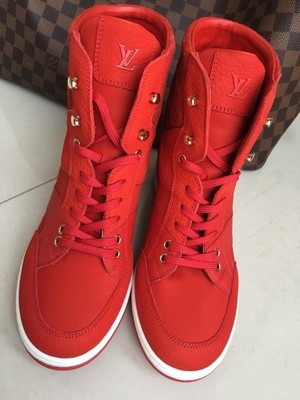 LOUIS VUITTON Sneakers nowe buty koturny Czerwone - 6681506884 - oficjalne  archiwum Allegro