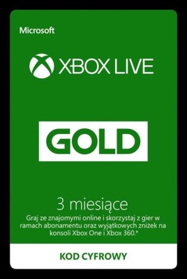 XBOX LIVE GOLD 3 MIESIĄCE PL AUTOMAT 24/7
