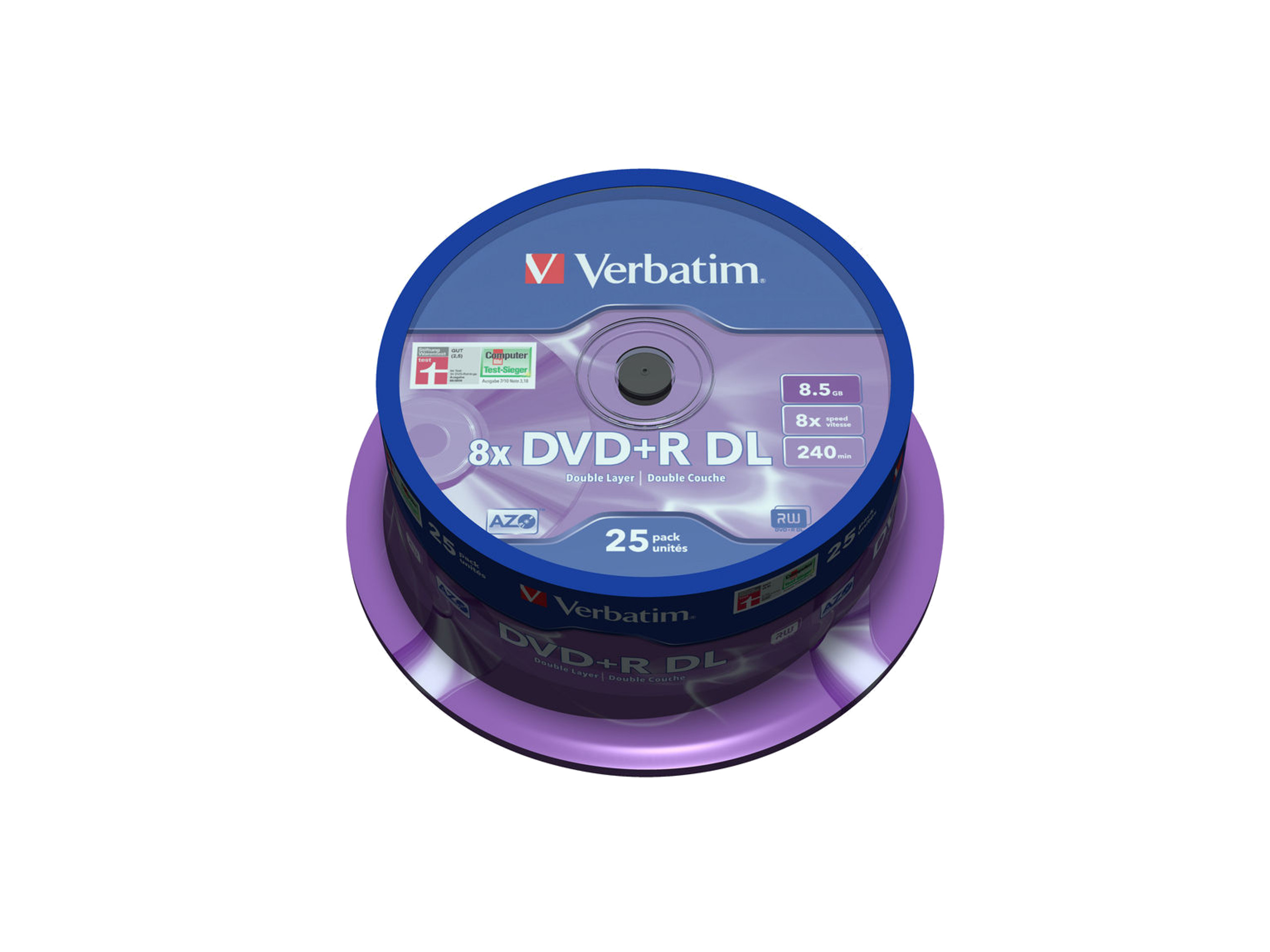 PŁYTY DVD+R 8,5GB 8x DOUBLE LAYER VERBATIM 25sz DL