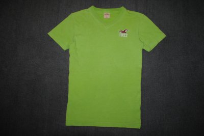 HOLLISTER__świetny zielony neonowy t-shirt__logo_S