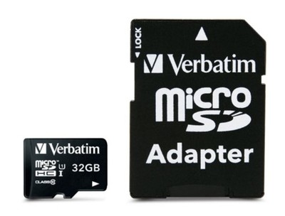 VERBATIM Micro SDHC 32GB Class10 UHS-I + Adapter