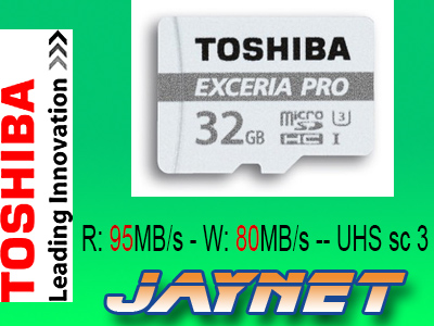 TOSHIBA 32 GB micro SD HC EXCERIA PRO UHS 3 95MB/s