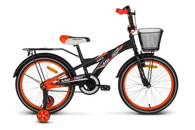 Rower 20 MEXLLER BMX czarno-pomarań mat+koszyk 17r