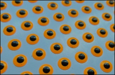 Oczy 3D okrągłe - 20 sztuk - 4 mm - pomarańczowe