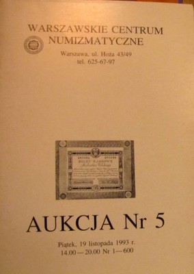 WCN Aukcja nr 5 (1993) - katalog