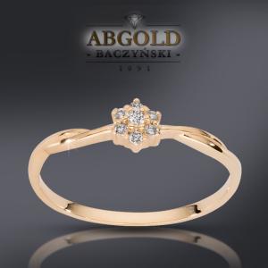 ABgold złoty pierścionek zaręczynowy z brylantami