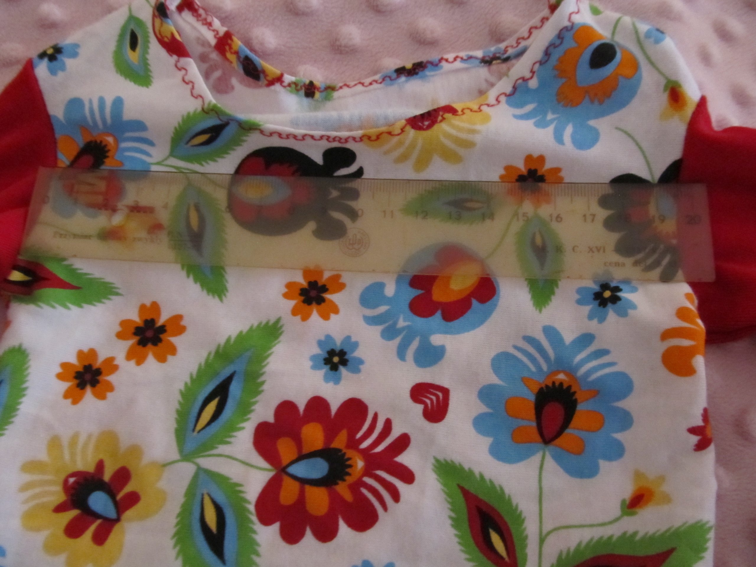 Kolorowa bluzka dla niemowlaka handmade folk r. 56