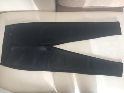 Armani Exchange legginsy spodnie skinny skóra logo