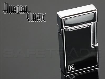 PIEKNA ZAPALNICZKA RONSON AURORA CLASSIC BLACK HD - 4163348727 - oficjalne  archiwum Allegro