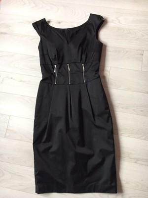 Sukienka czarna SIMPLE srebrne zamki - roz.36 - 7034399818 - oficjalne  archiwum Allegro