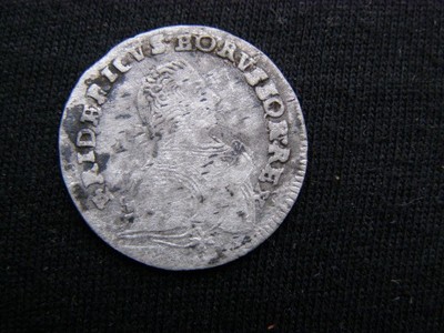 Trojak, 3 grosze 1753 Prusy data pod tarczami