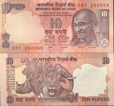 (BK) Indie 10 rupii 2009r.