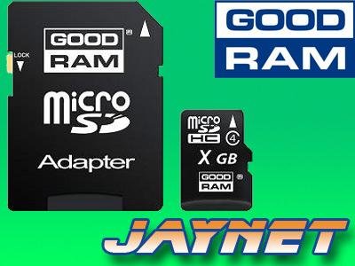 4 GB GOODRAM karta micro SDHC 4GB microSD +a SD FV