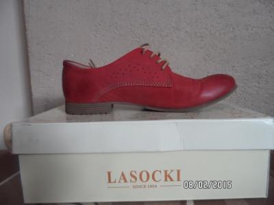 Skórzane czerwone buty CCC Lasocki rozm. 39 - 5073267231 - oficjalne  archiwum Allegro