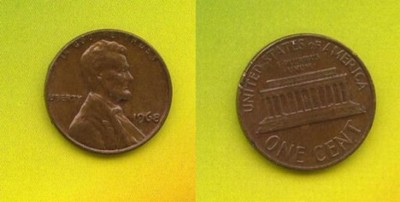 USA  1  Cent 1968 r.