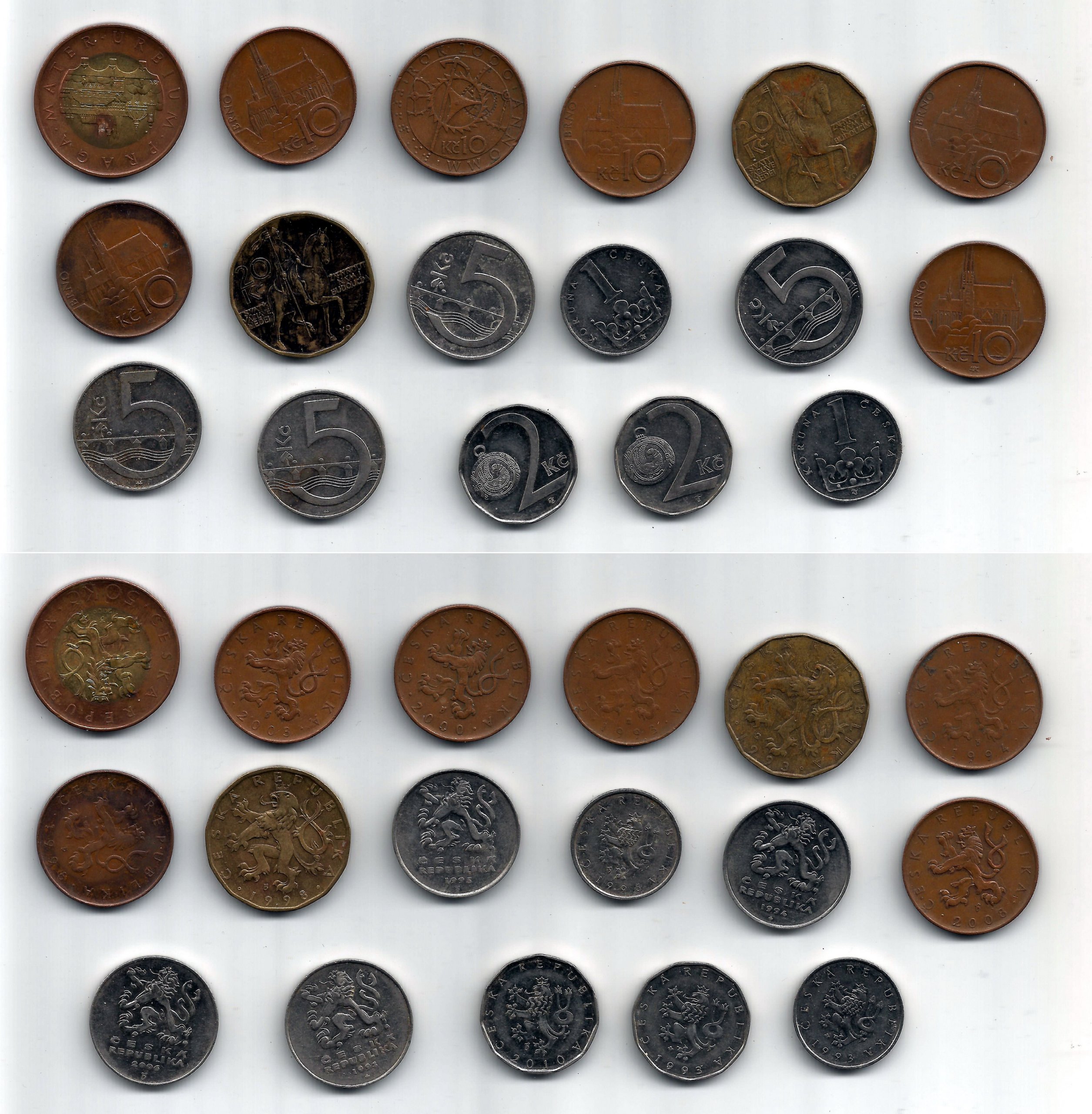 CZECHOSŁOWACJA - 17 starych monet