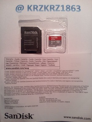 SANDISK Ultra MicroSD SDHC 64GB 80MB/s Android OEM