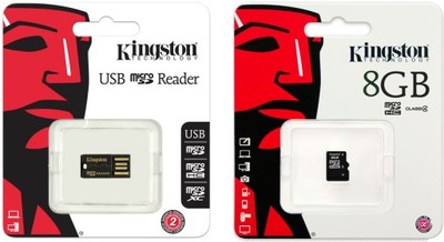 KINGSTON KARTA PAMIĘCI micro SD HC 8GB + CZYTNIK