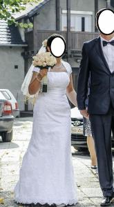 Suknia ślubna DUBER koronka rozmiar 40 + bolerko
