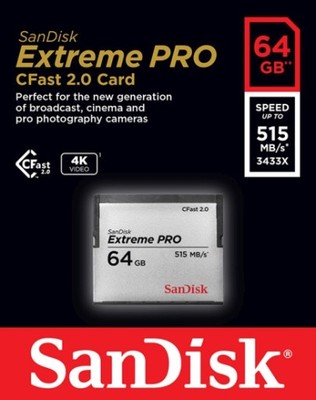Sandisk CFast 2.0 Extreme Pro 64GB 515MB/s Łódź