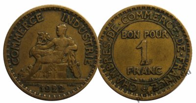 Francja. 1 frank 1922 (2)