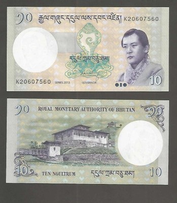 Banknot BHUTAN 10 ngultrum 2013 rok UNC