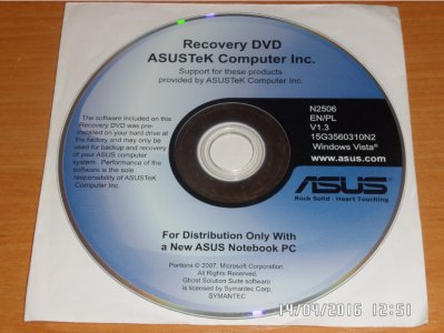 ASUS F3 Recovery DVD ASUSTeK Computer Inc - 6173048067 - oficjalne archiwum  Allegro