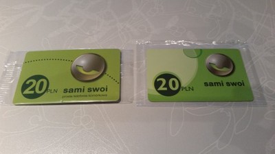 2 karty Sami Swoi 20pln nie używane różne serie
