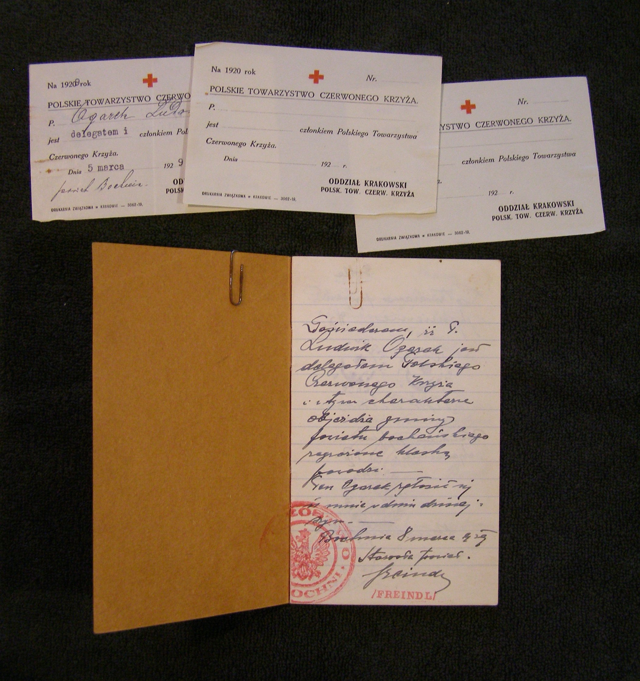 Książeczka delegata Czerwony Krzyż 1929