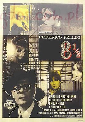 Osiem i Pol Federico Fellini - plakat
