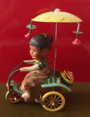 Stara mechaniczna chińska zabawka Chińczyk na rowe - 6969960825 - oficjalne  archiwum Allegro