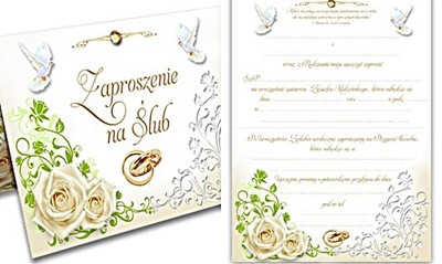 Stylowe Zaproszenie Ślubne 6 Wzorów na Ślub Wesele - 6686963106 - oficjalne  archiwum Allegro